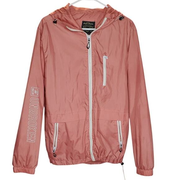 Kios New York Women’s Pink Hooded Windbreaker Jacket Size Large Waterproof - Picture 1 of 6